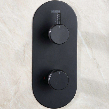 MOLIDA BLK SHWR PK2 Bristan Molida Black Concealed Thermostatic Dual Control Two Outlet Shower Pack Shower Valve