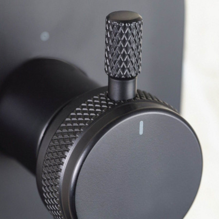 MOLIDA BLK SHWR PK2 Bristan Molida Black Concealed Thermostatic Dual Control Two Outlet Shower Pack Diamond Knurling Pattern