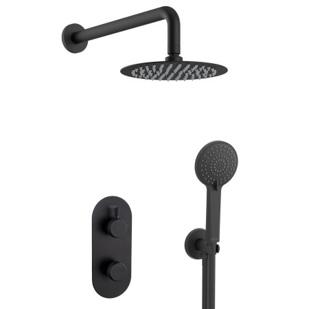 Bristan Molida Black Concealed Thermostatic Dual Control Two Outlet Shower Pack