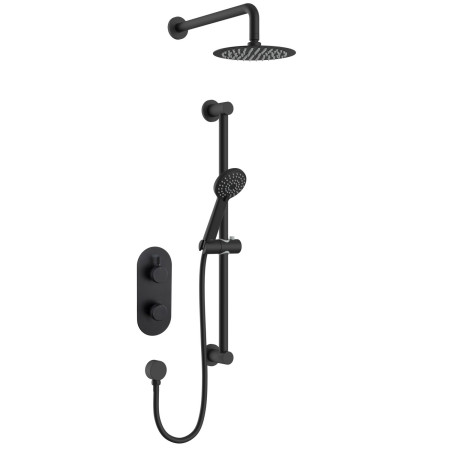 Bristan Molida Black Concealed Thermostatic Shower with Fixed Head and Riser Kit