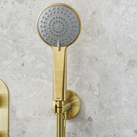 MOLIDA BB SHWR PK2 Bristan Molida Brushed Brass Concealed Thermostatic Dual Control Two Outlet Shower Pack Multi Function Handset