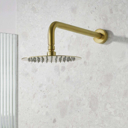 MOLIDA BB SHWR PK2 Bristan Molida Brushed Brass Concealed Thermostatic Dual Control Two Outlet Shower Pack Drench Head