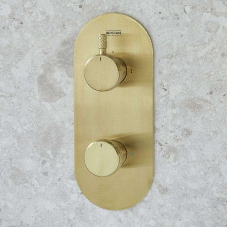 MOLIDA BB SHWR PK2 Bristan Molida Brushed Brass Concealed Thermostatic Dual Control Two Outlet Shower Pack Shower Valve