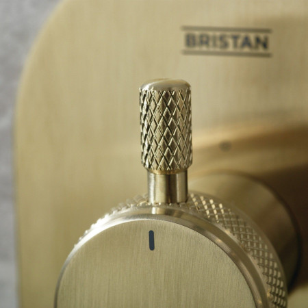 MOLIDA BB SHWR PK Bristan Molida Brushed Brass Concealed Thermostatic Shower with Fixed Head and Riser Kit Shower Valve
