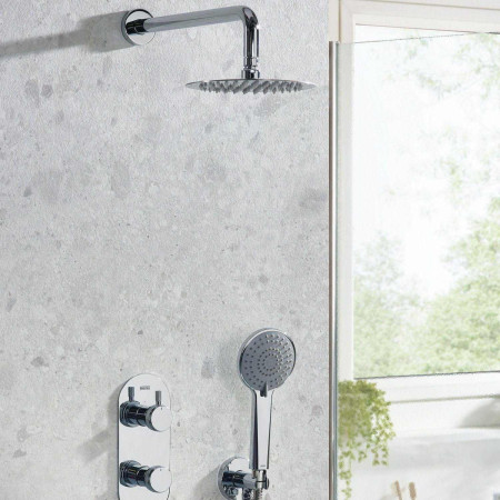 MOLIDA SHWR PK2 Bristan Molida Chrome Concealed Thermostatic Dual Control Two Outlet Shower Pack Lifestyle