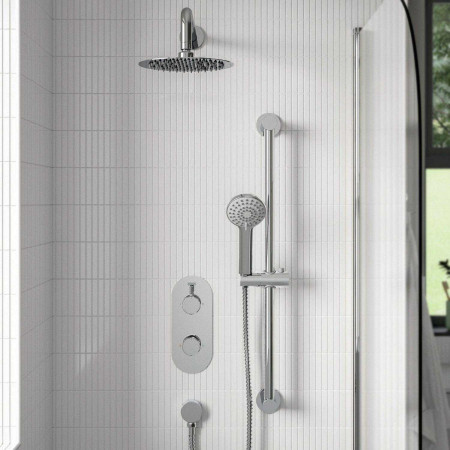 MOLIDA SHWR PK Bristan Molida Chrome Concealed Thermostatic Shower with Fixed Head and Riser Kit Lifestyle
