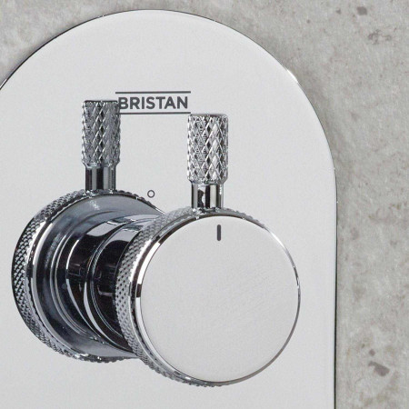 MOLIDA SHWR PK Bristan Molida Chrome Concealed Thermostatic Shower with Fixed Head and Riser Kit Shower Valve Lever Detailing