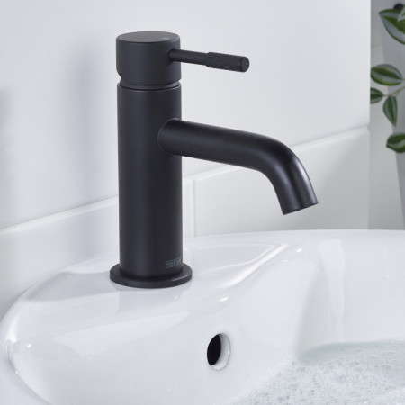 MOL ES BAS BLK Bristan Molida Eco Start Basin Mixer with Waste in Black Lifestyle