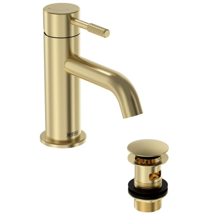 Bristan Molida Eco Start Basin Mixer with Waste in Brushed Brass