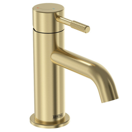 MOL ES BAS BB Bristan Molida Eco Start Basin Mixer with Waste in Brushed Brass without Waste Cut Out