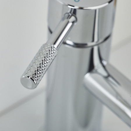 MOL ES BAS C Bristan Molida Eco Start Basin Mixer with Waste in Chrome Diamond Knurled Pattern