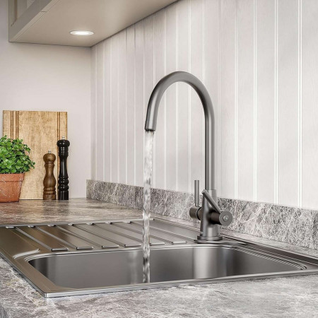 MZ SNK EF GM Bristan Monza Monobloc Easy Fit Gunmetal Sink Mixer Lifestyle