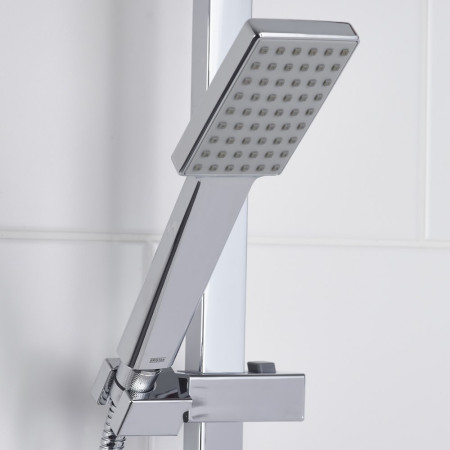 NAPSHXDIVSMFFC Bristan Napoli Chrome Adjustable Thermostatic Rigid Riser Bar Shower Handset Closeup