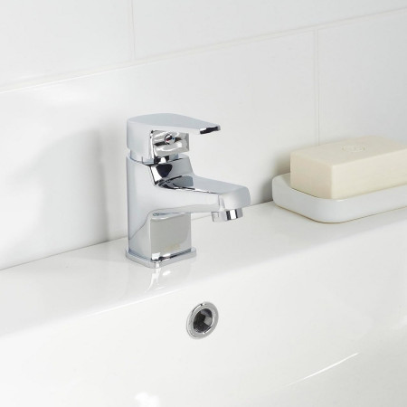NVA BAS C Bristan Niva Basin Mixer with Clicker Waste Chrome Lifestyle