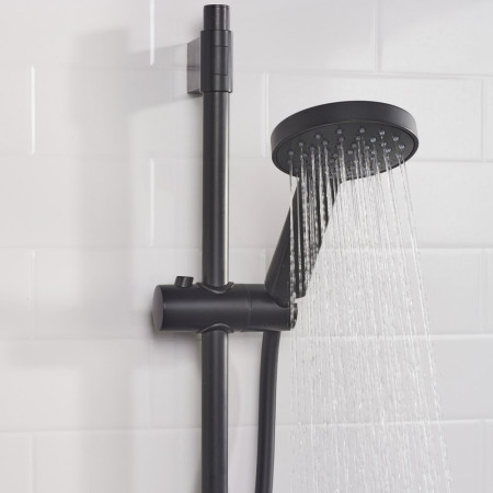 NZA SHXAR BLK Bristan Onza Thermostatic Black Exposed Shower Handset Switched On