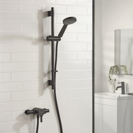 NZA SHXAR BLK Bristan Onza Thermostatic Black Exposed Shower Switched Off