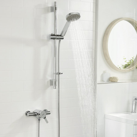 NZA SHXAR C Bristan Onza Thermostatic Chrome Exposed Shower Switched On