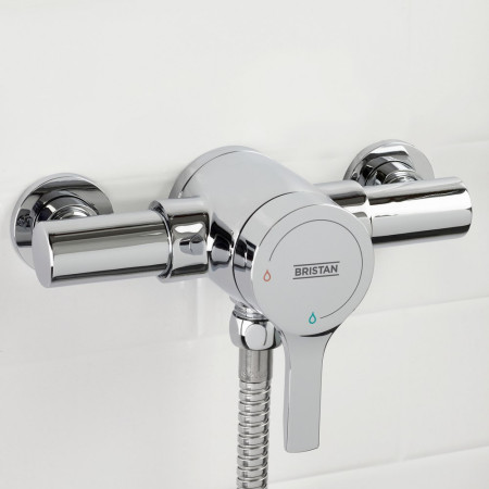 NZA SHXAR C Bristan Onza Thermostatic Chrome Exposed Shower Valve Close Up