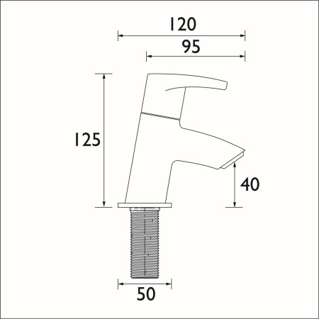 OR 3/4 C Bristan Orta Bath Taps Line Drawing