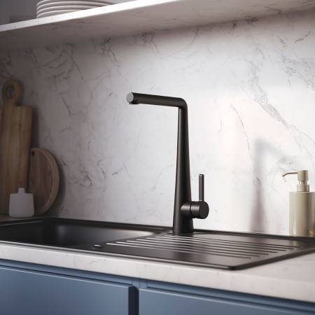 PNEEFSNKBLK Bristan Pine Easyfit Kitchen Sink Mixer in Black Lifestyle