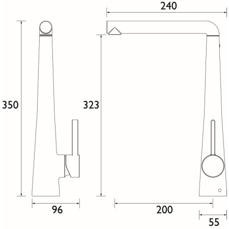 PNEEFSNKC Bristan Pine Easyfit Kitchen Sink Mixer in Chrome Line Drawing