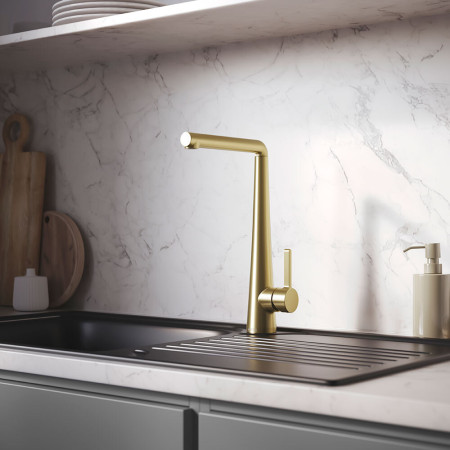 PNEEFSNKBB Bristan Pine Easyfit Kitchen Sink Mixer in Brushed Brass Lifestyle