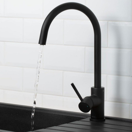 PST EFSNK BLK Bristan Pistachio Easyfit Single Lever Sink Mixer Black Lifestyle