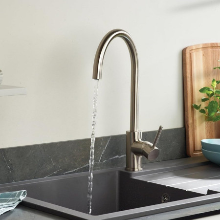 PST EFSNK BN Bristan Pistachio Easyfit Single Lever Sink Mixer Brushed Nickel Lifestyle