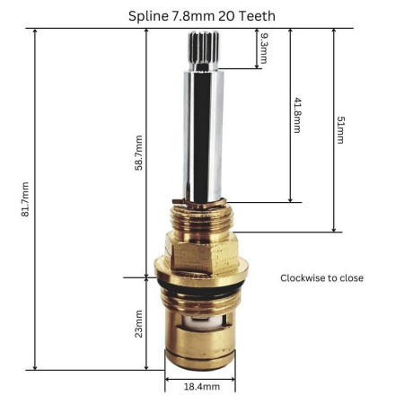 Bristan Quarter Turn CD Valve Pair Dimensions