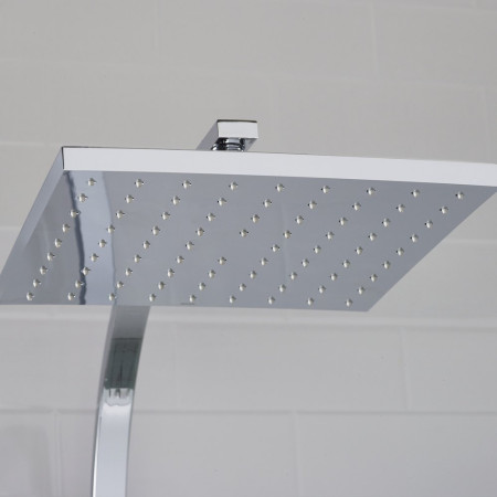 QBSHXDIVCTFFC Bristan Qubo Thermostatic Bar Shower with Rigid Riser in Chrome Drench Head