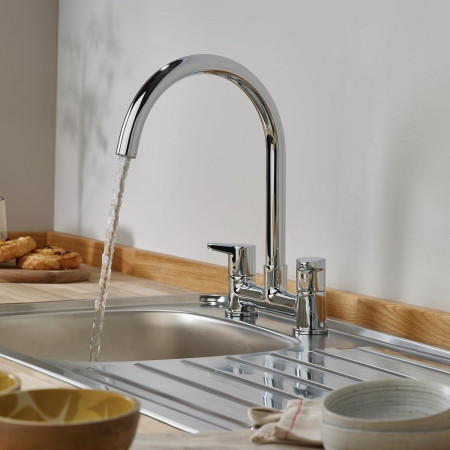 QST DSM C Bristan Quest Deck Sink Mixer Switched On