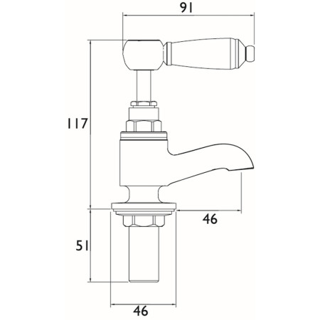 RSVANC Bristan Renaissance Vanity Basin Taps Chrome Plated Line Drawing