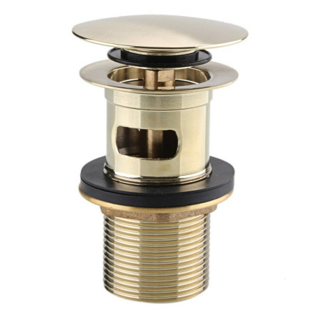 Bristan Round Brushed Brass Clicker Slotted Basin Waste