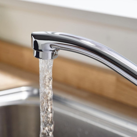 RU SNK EFC Bristan Ruby Easyfit Monobloc Chrome Kitchen Sink Mixer Tap Spout Close Up