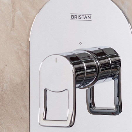 SAFFRONSHWRPK2 Bristan Saffron Chrome Concealed Dual Control Two Outlet Shower Pack Valve Close Up