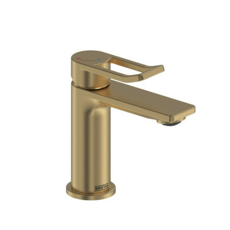 SAF ES SMBAS BB Bristan Saffron Eco Start Small Basin Mixer with Clicker Waste in Brushed Brass