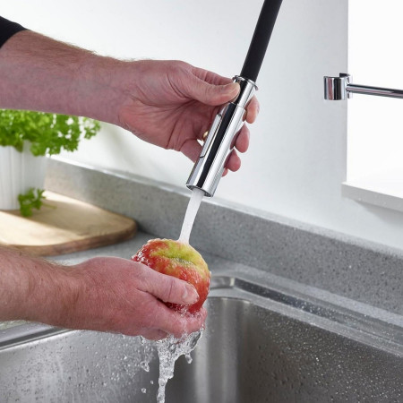 SI PROSNK C Bristan Silhouette Professional Pull Down Kitchen Sink Mixer Rinsing Food