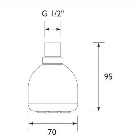 FHC CTRD01 C Bristan Single Function Fixed Shower Head Line Drawing