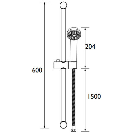 KIT100C Bristan Single Function Slide Bar Shower Kit (2)