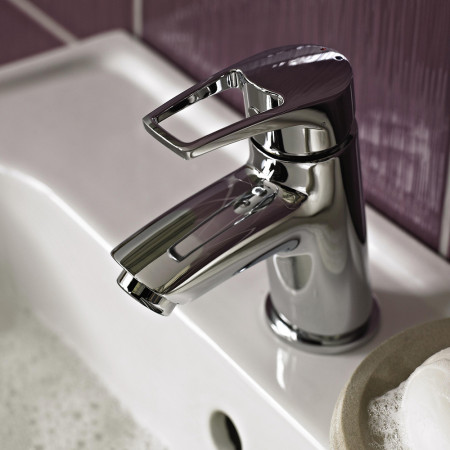SM BAS C Bristan Smile Basin Mixer with Clicker Waste Chrome Lifestyle