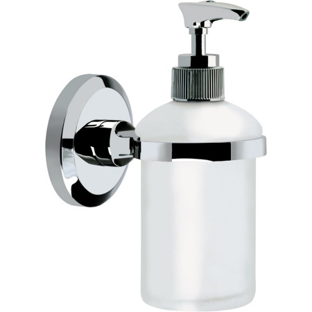 SO SOAP C Bristan Solo Wall Mounted Frosted Glass Soap Dispenser Chrome Plated