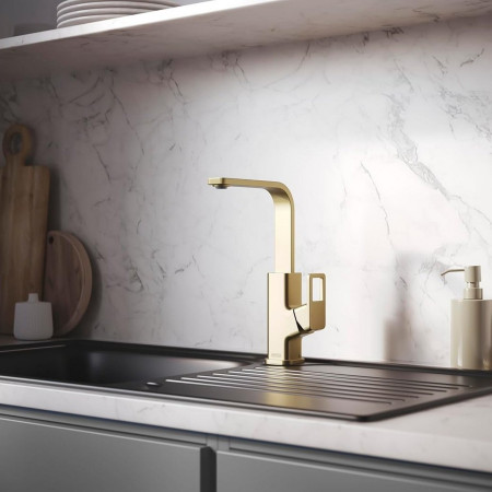 SPREFSNKBB Bristan Spruce Easyfit Kitchen Sink Mixer in Brushed Brass Lifestyle