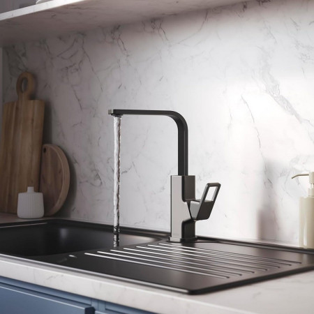 SPREFSNKGM Bristan Spruce Easyfit Kitchen Sink Mixer in Gunmetal Kitchen Setting