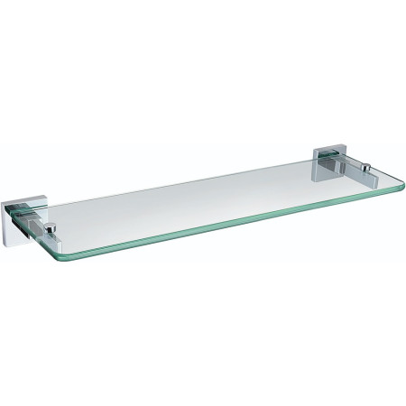 SQ SHELF C Bristan Square Chrome 467mm Toughened Safety Glass Shelf