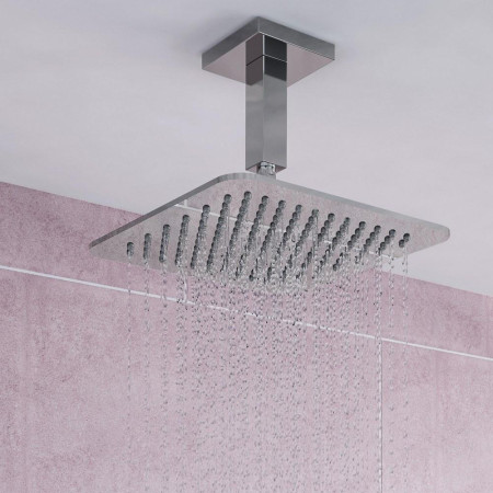 FH SLSQ01 C Bristan Stainless Steel Slimline 200mm Square Fixed Shower Head Lifestyle