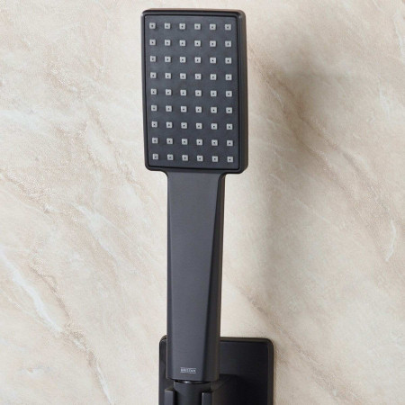 TANGRAMBLKSHWRPK2 Bristan Tangram Black Concealed Dual Control Two Outlet Shower Pack Handset Close Up