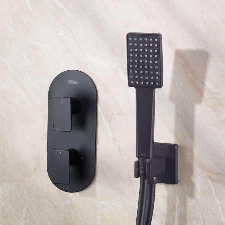 TANGRAMBLKSHWRPK2 Bristan Tangram Black Concealed Dual Control Two Outlet Shower Pack Valve and Handset