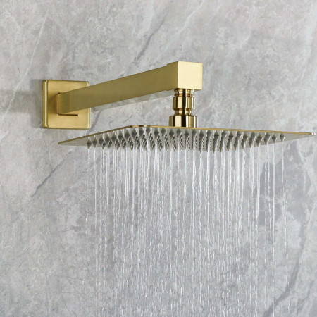 TANGRAMBBSHWRPK2 Bristan Tangram Brushed Brass Concealed Dual Control Two Outlet Shower Pack Drench Head