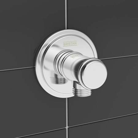 TDARM WORD03 C Bristan Traditional Rounded Chrome Shower Wall Outlet Lifestyle