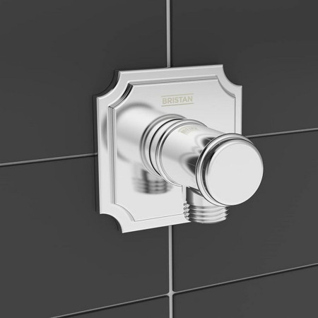 TDARM WOSQ03 C Bristan Traditional Squared Chrome Shower Wall Outlet Lifestyle